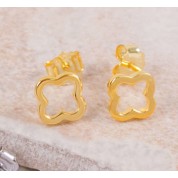 Mini clover stud earrings yellow gold
